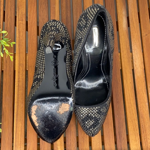 Report Signature Blk Studded Cheetah Pumps Size 8 - Picture 6 of 12